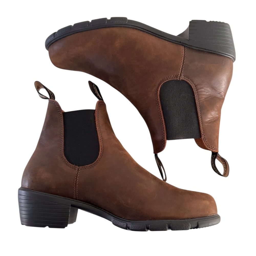 Women's Blundstone Heeled Chelsea Boots Antique Brown Size 10 - Picture 5 of 9